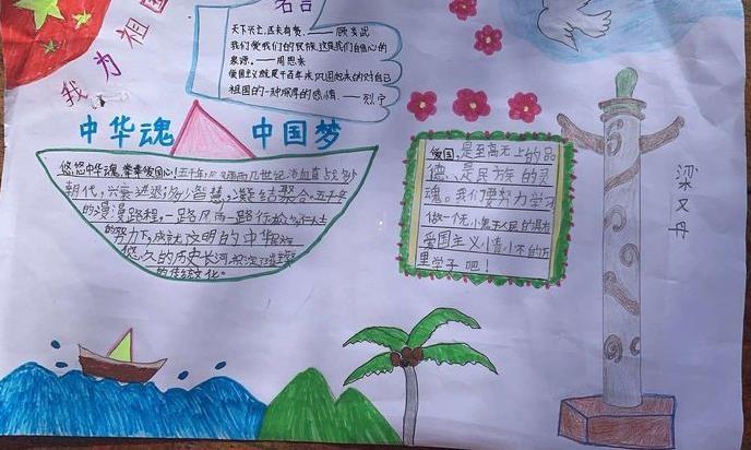 百年追梦全面小康我的中国梦手抄报画画简单漂亮