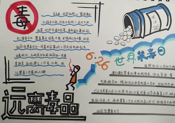 中学生禁毒手抄报简单又漂亮,远离毒品