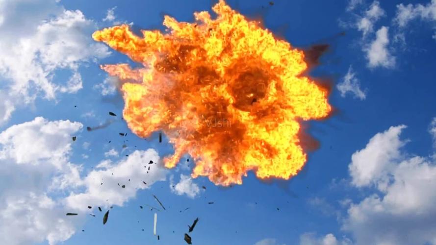 飞机空中爆炸绿屏抠图视频素材_1280x720_高清视频素材下载(编号