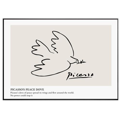 毕加索作品抽象线条艺术现代简约装饰画和平鸽世界名画复制品现代装饰