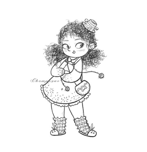 96插画记录5/365 79可爱羊毛卷女孩头像合集_插画