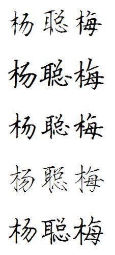 杨聪梅楷书写法