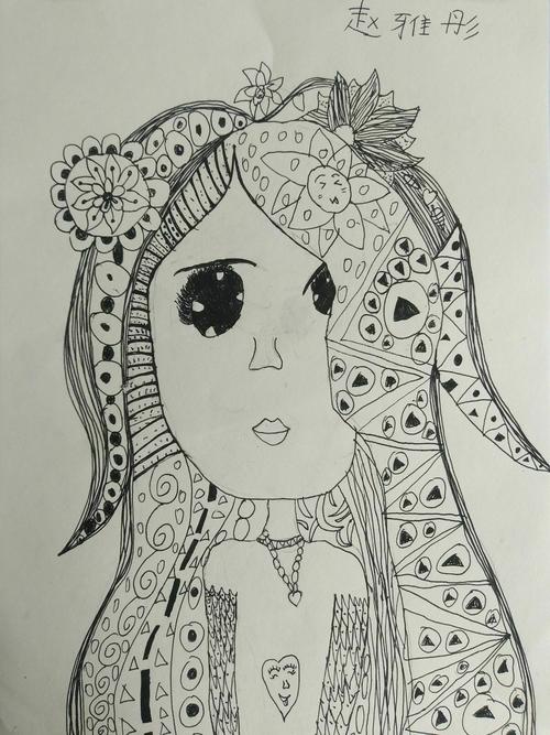 "我的妈妈"创意线描练习