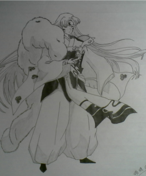 杀生丸铅笔画图片