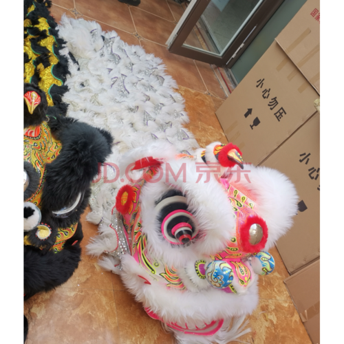 竹编佛山醒广东舞狮醒狮南狮澳洲羊毛狮青城飞鸿醒狮 成人三号白色