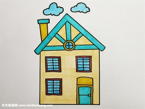 好看又简单的二层楼房怎么画