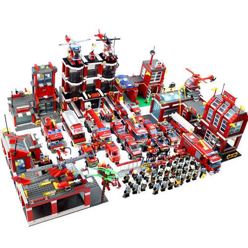 军事部队城市特警拼装兼容乐高积木防爆警察指挥车警察局男孩玩具