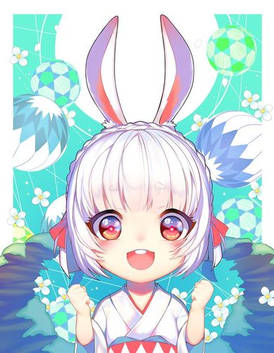 阴阳师手游 山兔 同人图 插画 壁纸 | 嚯呀嚯呀!套环!