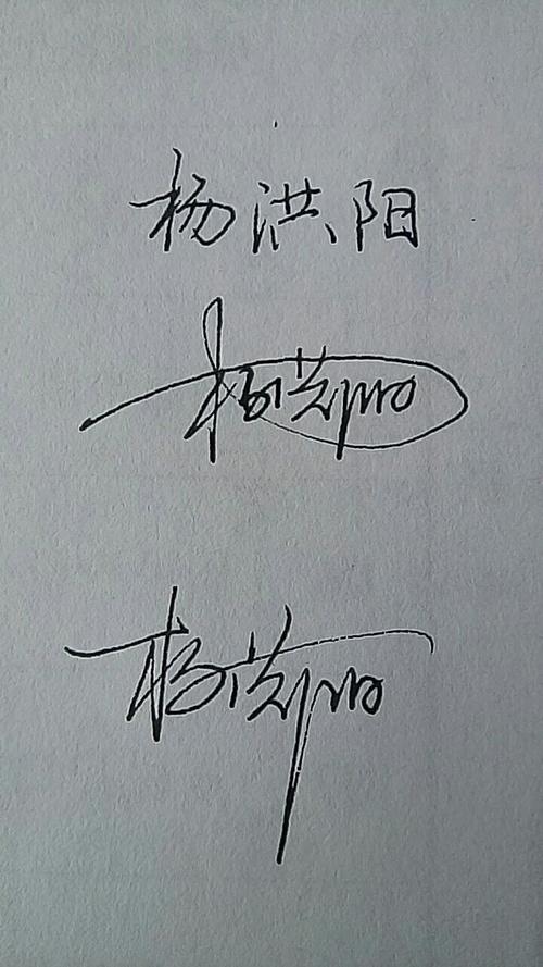 [杨洪阳]这几个字,硬笔连笔和艺术签名原创写法范例.