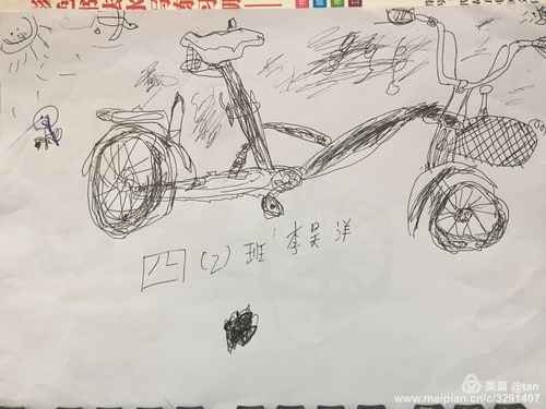 《自行车局部写生》四(2)班课堂作业