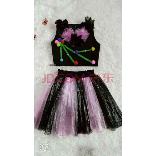 儿童diy衣服儿童表演服塑料材料衣服手工制作塑料袋废物利用亲子装