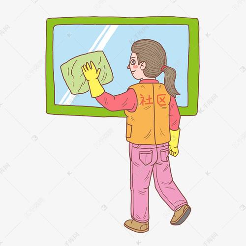 手绘人物擦玻璃