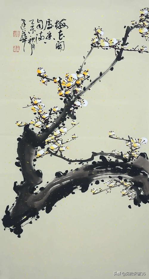 河南画家王建华先生国画梅花作品