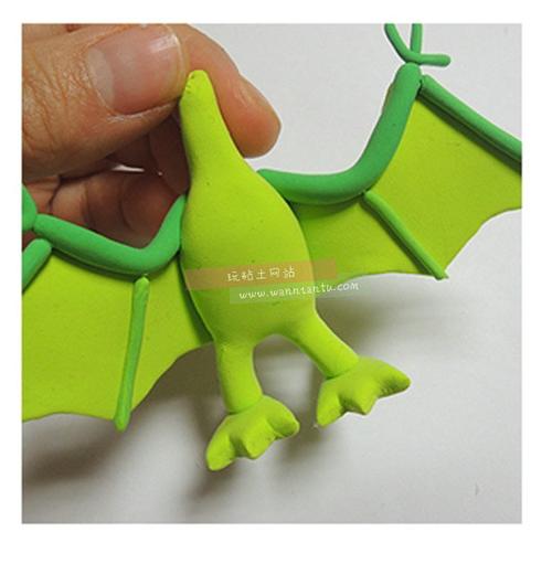 粘土diy的q版绿色小飞龙教程(2)