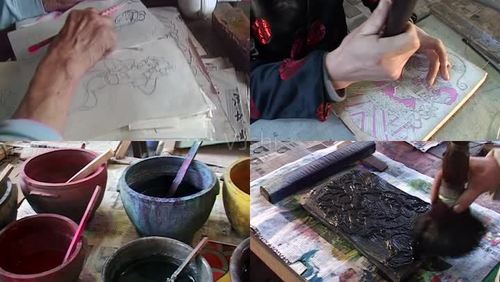 木板年画制作过程