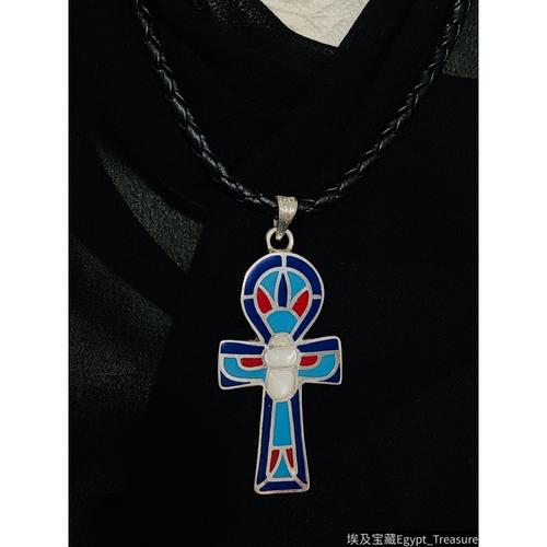 现货埃及买手 孤品古埃及皇室安卡十字架银吊坠 古埃及艺术