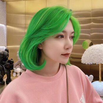 蓝绿色北极星同款墨绿青棕色男女 荧光绿送打底膏(头发不够8度黄的选)