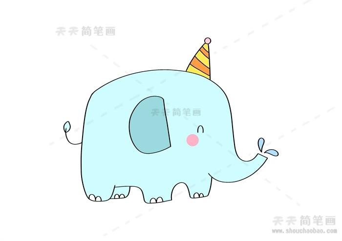 简笔画卡通大象简笔画怎么画卡通大象简笔画彩色可爱