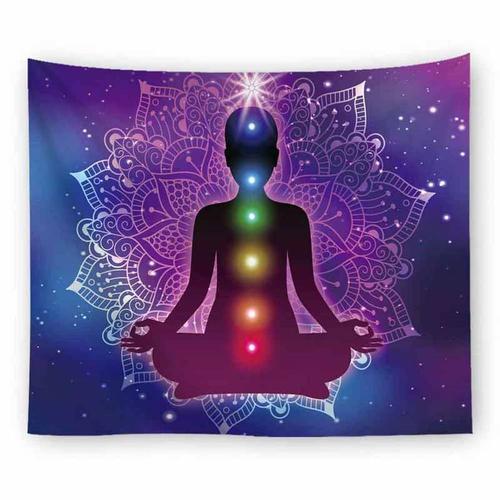 七脉轮能量沙滩挂布瑜伽壁毯背景墙布桌布布沙发巾挂毯装饰冥想