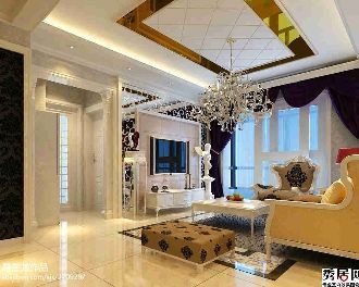 欧式石膏板菱形块吊顶装修效果图-装修吊顶效果图