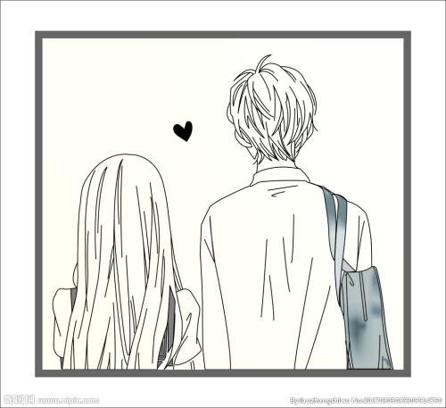 画动漫情侣人物简笔画