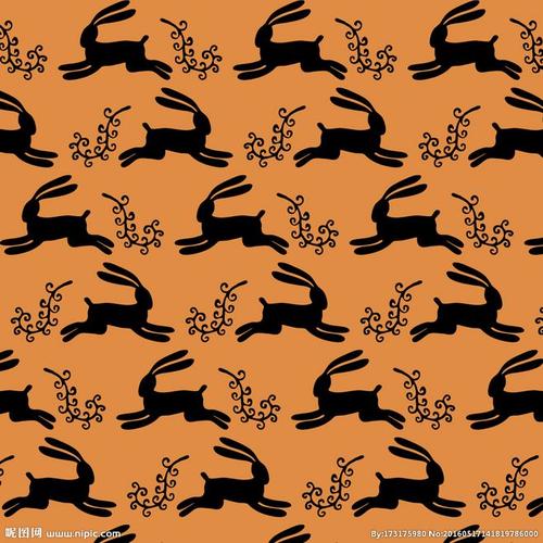 两种颜色的兔子图案