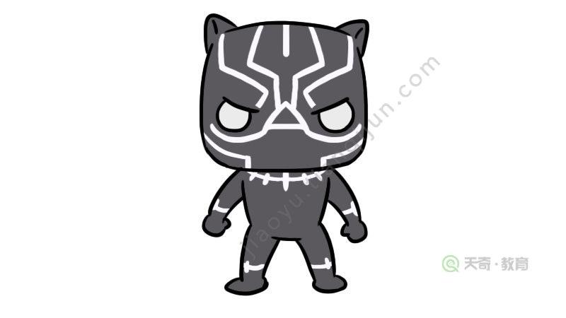 黑豹简笔画步骤 - 天奇教育