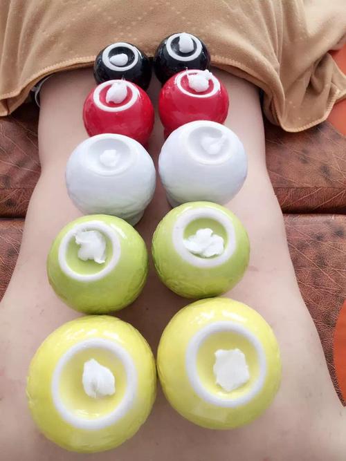 碧玺陶瓷拔罐 传统五行陶瓷拔火罐金木水火土一套五个