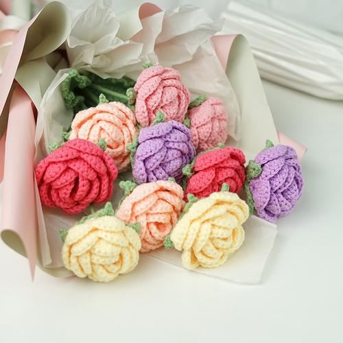 菲菲姐家手工diy编织花束毛线玫瑰花钩针材料包情人节礼物送女友