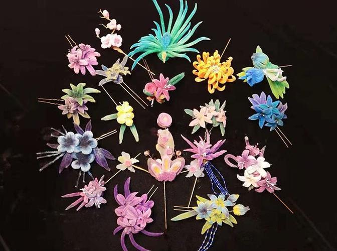 嘉人课堂#diy手工制作-绒花头饰