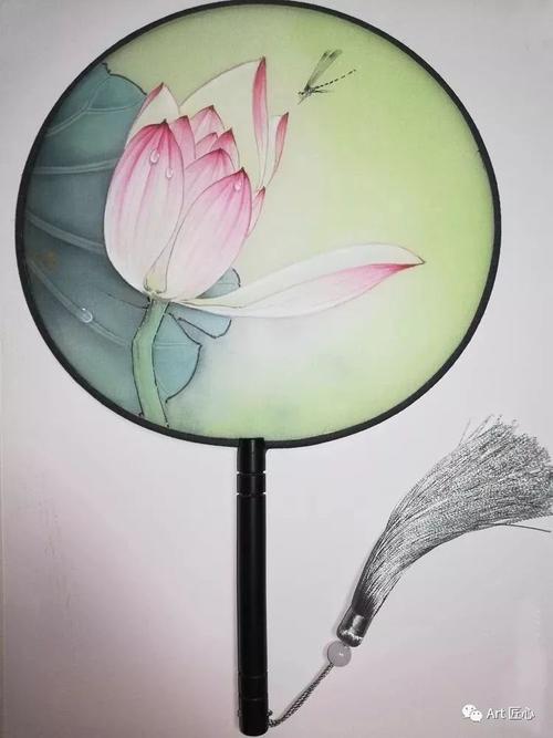 工笔团扇《荷花》绘制教程