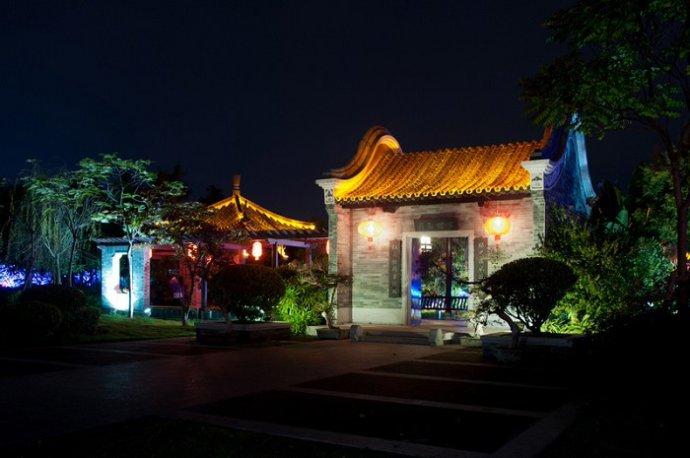 园博苑建筑夜景太漂亮了