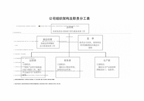 公司组织架构及职责分工表docx3页