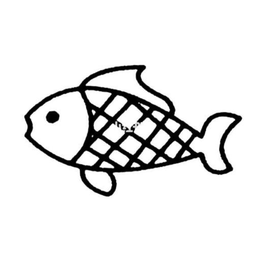 简笔画素材来了各种各样的鱼96收藏起来_简笔画_素材_幼师_素材