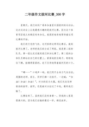 二年级作文拔河比赛300字