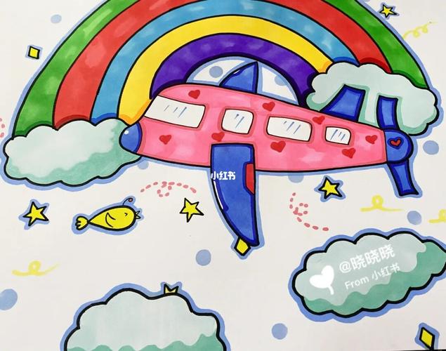 84|飞机儿童画|马克笔画|简笔画_儿童画_简笔画_马克笔画_马克笔_马克