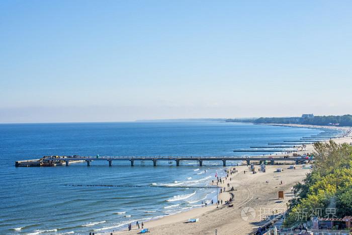 kolobrzeg 海滩,波兰,波罗的海