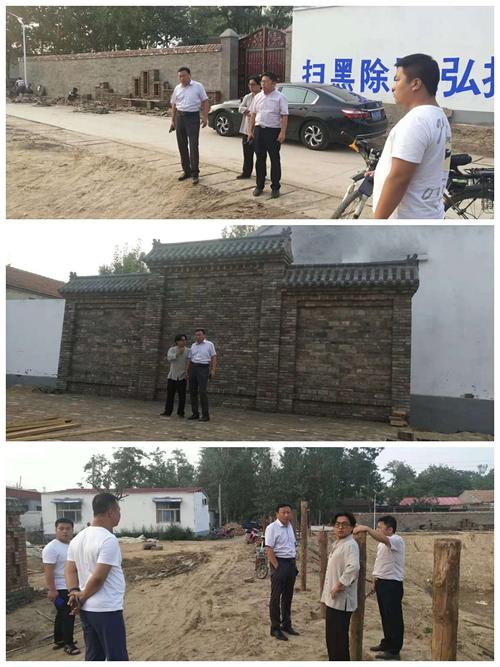 镇党委书记高红旗,副书记高俊波到北阳建村查看整村提升工作