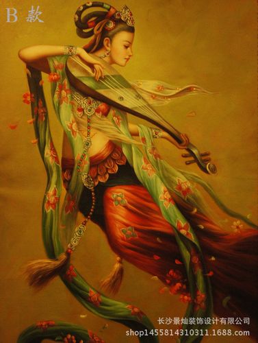 大型3d敦煌仙女飞天壁纸无缝定制壁画 瑜伽馆玄关舞蹈室背景墙纸