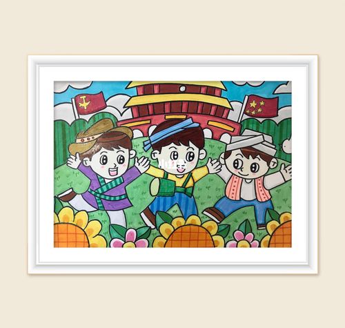 幼儿园主题儿童画_儿童画_幼儿园_新年去哪玩_民族服饰_儿童画_母婴