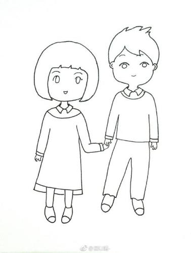 情侣简笔画法