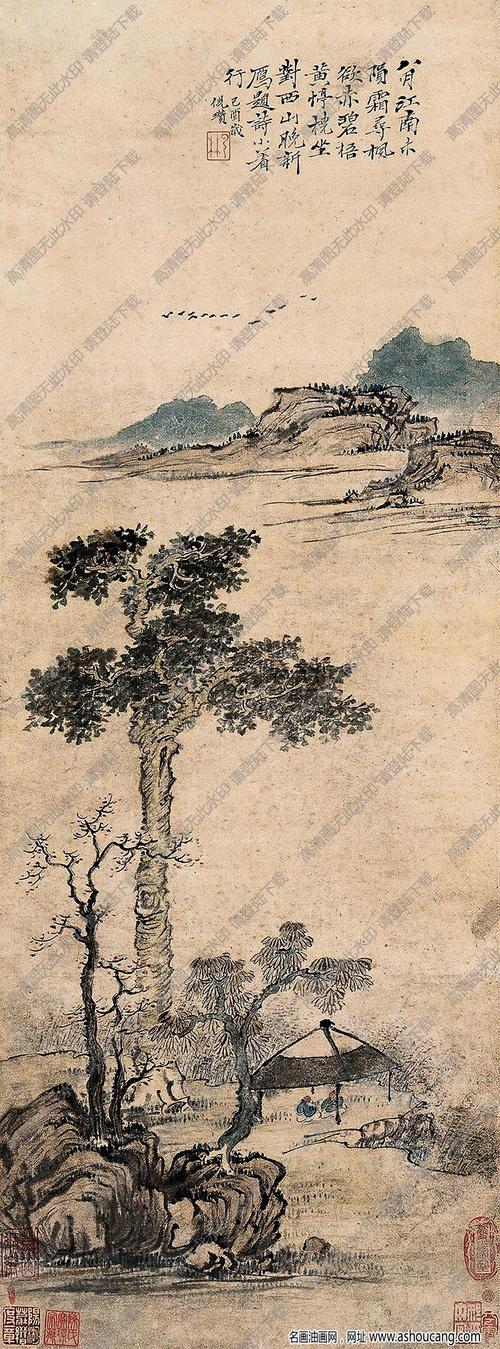 倪瓒国画作品山水画2高清下载