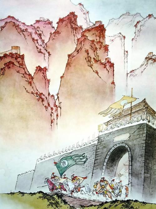 边塞诗年画组画(任率英作品)