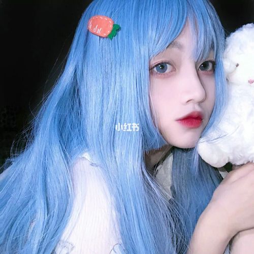 仙女女生头像:蓝色发头像_素材_头像