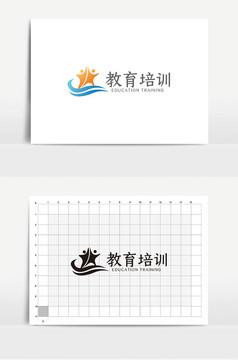 简约大气叶子教育机构logo标志vi