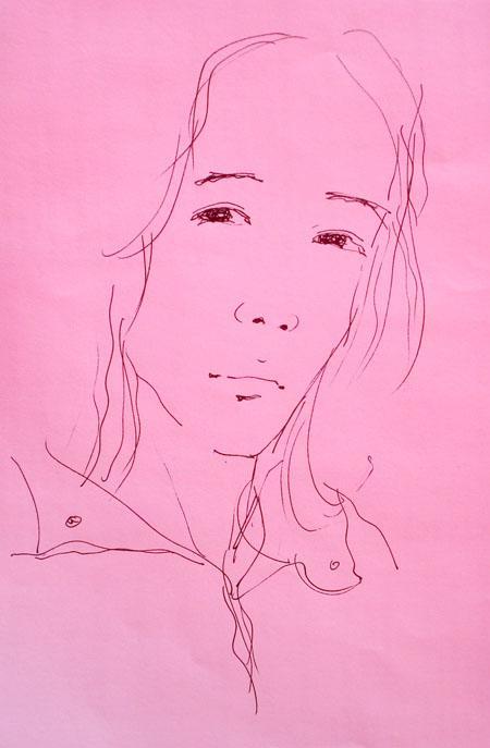 自画像简笔画女生女神