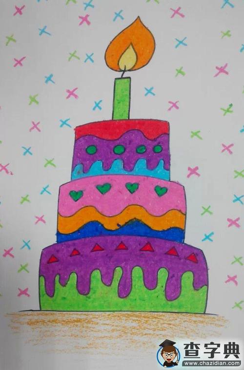 美味的生日蛋糕祝妈妈生日快乐画画图片