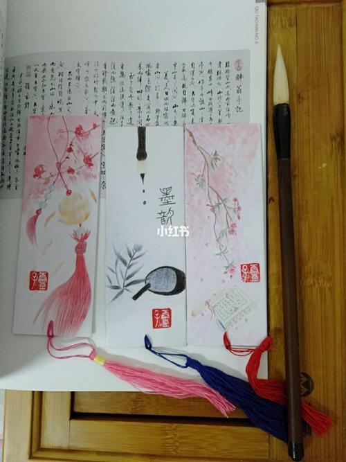 彩铅画20《古风书签》