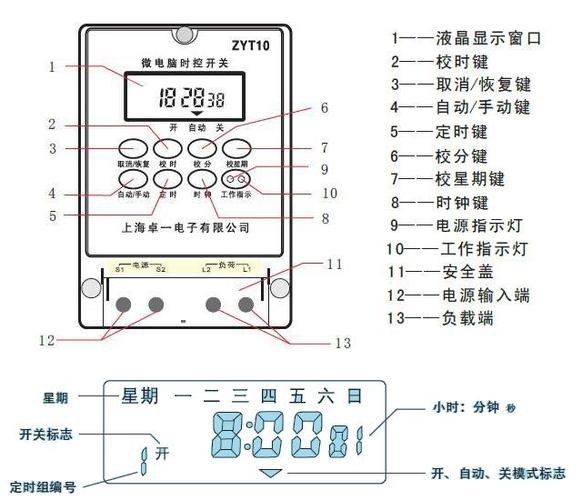 微电脑时控开关zyt10如何调时间