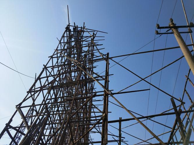 马磁线电力线上跨跨越架搭设